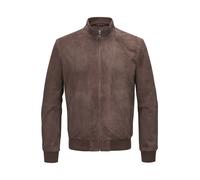 MILESTONE Lederblouson Herren Stehkragen Ziegenvelours braun, 56 (XXL)