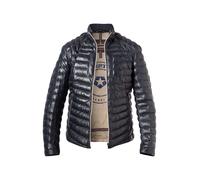 MILESTONE Lederjacke Herren Stehkragen Lammleder blau, 46 (XS)