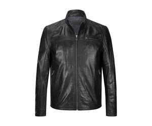 MILESTONE Lederjacke Herren Stehkragen Lammnappa braun, 28