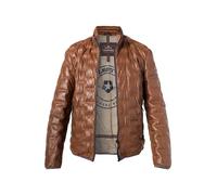 MILESTONE Lederjacke Herren Stehkragen Lammnappa braun, 48 (S)