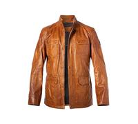 MILESTONE Lederjacke Herren Stehkragen Lammnappa braun, 52 (L)