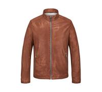 MILESTONE Lederjacke Herren Stehkragen Lammnappa braun, 52 (L)