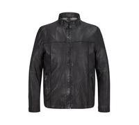 MILESTONE Lederjacke Herren Stehkragen Lammnappa Grau, 48 (S)