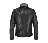 MILESTONE Lederjacke Herren Stehkragen Lammnappa schwarz, 52 (L)