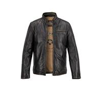 MILESTONE Lederjacke Herren Stehkragen Nappaleder braun, 58 (3XL)