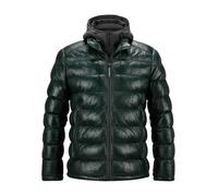 MILESTONE Lederjacke Herren Stehkragen Schafleder grün, 52 (L)