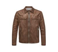 MILESTONE Lederjacke Herren Umlegekragen Lammnappa braun, 52 (L)