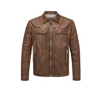 MILESTONE Lederjacke Herren Umlegekragen Lammnappa braun, 54 (XL)