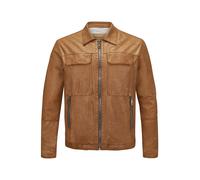 MILESTONE Lederjacke Herren Umlegekragen Lammnappa cognac, 52 (L)