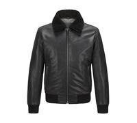 MILESTONE Lederjacke Herren Umlegekragen Rindleder schwarz, 50 (M)