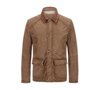 MILESTONE Lederjacke Herren Umlegekragen Ziegenvelours braun, 48 (S)