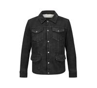 MILESTONE Lederjacke Herren Umlegekragen Ziegenvelours schwarz, 50 (M)