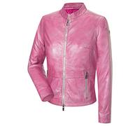 MILESTONE Lipsi Damen Lederjacke Lammnappa Leder Metallic-Look (40, Pink)