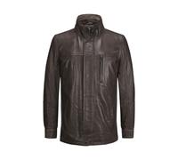 MILESTONE Lederjacke Herren Stehkragen Lammnappa braun, 48 (S)