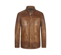 MILESTONE Lederjacke Herren Stehkragen Lammnappa braun, 48 (S)