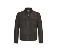 MILESTONE Lederjacke Herren Stehkragen Lammvelours braun, 54 (XL)