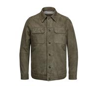 MILESTONE Overshirt Herren Umlegekragen Ziegenvelours blau, 50 (M)