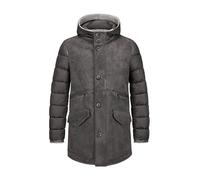 MILESTONE Parka Herren Stehkragen Ziegenvelours grau, 52 (L)