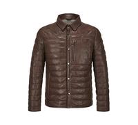 MILESTONE Steppjacke Herren Umlegekragen Lammleder braun, 52 (L)