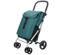 Carlett Einkaufstrolley mit 4 Rädern | Lett470 CLASSIC family | Zusammenklappbarer Einkaufswagen mit großer Tasche 32kg, 64L Einkaufstasche, 10,5L Thermotasche und Rückfach, Aluminium, Grün