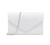 Milisente Clutch Damen Elegante Wildleder Crossbody Umschlag Abendtasche | Mit Silberkette, muschelförmiger Faltenklappe, Magnetverschluss, weichem Griff, für festliche