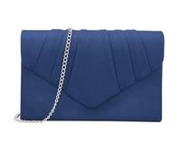 Milisente Clutch Damen Elegante Wildleder Crossbody Umschlag Abendtasche | Mit Silberkette, muschelförmiger Faltenklappe, Magnetverschluss, weichem Griff, für festliche
