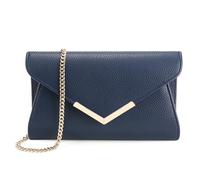 Milisente Clutch Damen Wildleder Abendtasche Klein Umhängetasche | V-Detail · Silberne Tragekette · Offenes Fach · Magnetverschluss · Kompakt · Party, Hochzeit, Dates