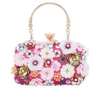 Milisente Damen Clutch Geldbörse Blume Abend Handtasche Kettenriemen Schultertasche mit Griff