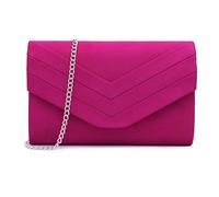 Milisente Damen Wildleder Clutch Umschlag Crossbody Abendtasche Handtasche | V-förmige Lasche aus Veloursleder. Inkl. abnehmbarer Kette für Schulter & Hand. Mit Magnetverschluss