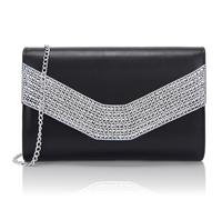 Milisente Damen Wildleder Clutch Umschlag Crossbody Abendtasche Handtasche | V-förmige Lasche aus Veloursleder. Inkl. abnehmbarer Kette für Schulter & Hand. Mit Magnetverschluss
