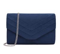 Milisente Damen Wildleder Clutch Umschlag Crossbody Abendtasche Handtasche | V-förmige Lasche aus Veloursleder. Inkl. abnehmbarer Kette für Schulter & Hand. Mit Magnetverschluss
