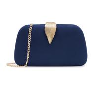 Milisente Samt Clutch Damen Abendtasche Blatt Kette Umhängetasche Hochzeit | Elegante Damen Handtasche mit Kette, kleine Größe, für Party Gala Ball Abendkleid, Crossbody(blau)