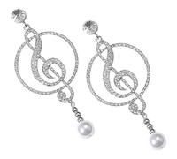 MILISTEN 1 Paar Ohrringe Mit Musiknoten Musikinstrument Maultrommel Sterling Silber 925 Ohrstecker Musiknote Damen Musik Note Tropfen Ohrringe Fräulein Perle Mode Nadel Aus 925er Silber
