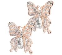 Milisten 1 Paar Strass Schmetterlings Schuhclips Abnehmbar Metall Schuhanhänger für High Heels Hochzeit Party Schuhe Zubehör