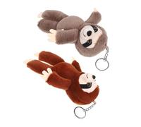 Milisten 2 Stück Faultier Plüsch Schlüsselanhänger Weich und Flauschig Leichter Kuscheltier anhänger für Schlüssel Taschen Handys Niedliches Faultier Design Dekorativer Tragbarer