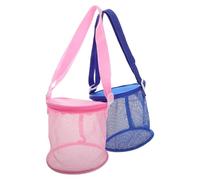 Milisten 2 Stück Strandspielzeug Netzbeutel für Faltbare Sandspielzeug Tasche mit Reißverschluss Outdoor Organizer für Strand und Badetasche