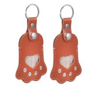 Milisten 2stücke Schlüsselanhänger zum Befüllen mit Tierhaaren Erinnerungsanhänger für Hunde und Katzen Anhänger zur Aufbewahrung von Haaren aus Pu-Leder Kompaktes und Leichtes Accessoire F