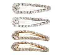 MILISTEN 4 Stück Teiliges Glitzer Strass Haarklammern Metall Wassertröpfchen Design Elegante Snap Haarspangen für Frauen und Mädchen Langlebige Haarschmuck für Alltag Party Hochzeit und
