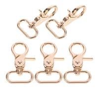 Milisten 5 Stück Karabinerhaken aus Metall Drehverschluss Hellgold 2,5cm Innenmaß für Taschen Handtaschen Schlüsselringe und Bastelzubehör