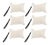 MILISTEN 6 Stück Hängende Kosmetiktaschen aus Stoff Beige mit Henkel Kulturbeutel für Damen Reise Organizer für Make Up und Toilettenartikel