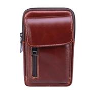 Milisten Echter Leder Hüfttasche Herren Outdoor Sportgürtel Kleine Praktische Gürteltasche im Retro Stil mit Telefonspeicher