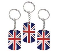Milisten Schlüsselanhänger und Praktischer Transport mit Britischer Flagge 3 Stück aus Zinklegierung Langlebige Farbe als Taschenanhänger und Reisesouvenir