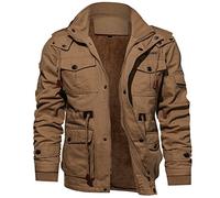 Militär Funktionsjacke Herren Gefüttert Cargo Jacke Winter Warm übergangsjacke Sportlich Army Jacken für männer Militär Jacken Winterparka Armeejacke mit Stehkragen Outdoorjacke mit Multi Taschen