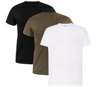 Militär-T-Shirt - Black/Khaki/White - 3 Stk. L