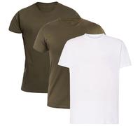 Militär-T-Shirt - Forrest Green/Khaki/White - 3 Stk. L