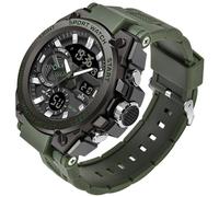 Militär Uhr Herren Digital Armbanduhr Military Watch Outdoor Tactical Watch Groß 5 ATM Wasserdicht Digitaluhr Herrenuhren Stoppuhr Sport Uhren Sportuhr Männer Jungen Chronograph Herren Schwarz Grün