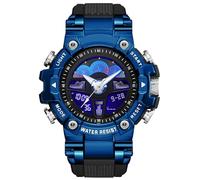 Militär Uhr Herren Digitale Armbanduhr Sportuhr Outdoor Taktische Uhren 5ATM Wasserdicht LED Analog Digitaluhr mit Wecker Datum Countdown Stoppuhr 12/24H Watch für Männer Jungen Großes Ziffernblatt