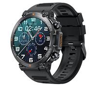 Militär Uhr Smartwatch Blutdruck Herren Armbanduhr Smartwatches mit Telefonfunktion IP68 Wasserdicht Sportuhren Outdoor Tactical Watch Military Schwarz Fitnessuhr für Männer Ios Android Schrittzähler