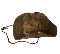 Militärischer Stil Boonie Bush Combat Brim Army Fisherman Corded Safari Sun Bucket Hat - Outdoor Festival Hüte, braun, One size