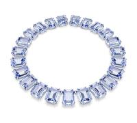 Millenia Halskette, Übergroße Kristalle, Oktagon-Schliff, Blau, Rhodiniert OS